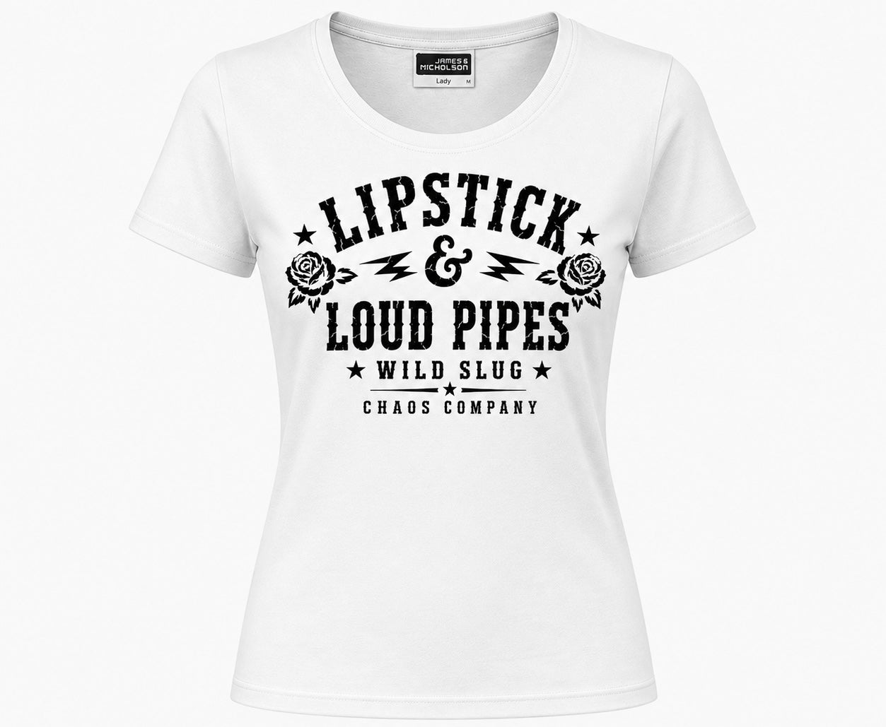 T Shirt Lipstick Black or White - Women Tee