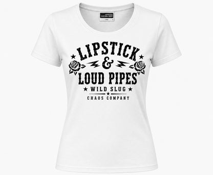 T Shirt Lipstick Black or White - Women Tee