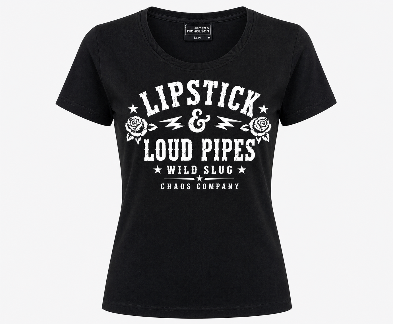 T Shirt Lipstick Black or White - Women Tee