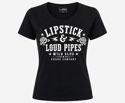 T Shirt Lipstick Black or White - Women Tee