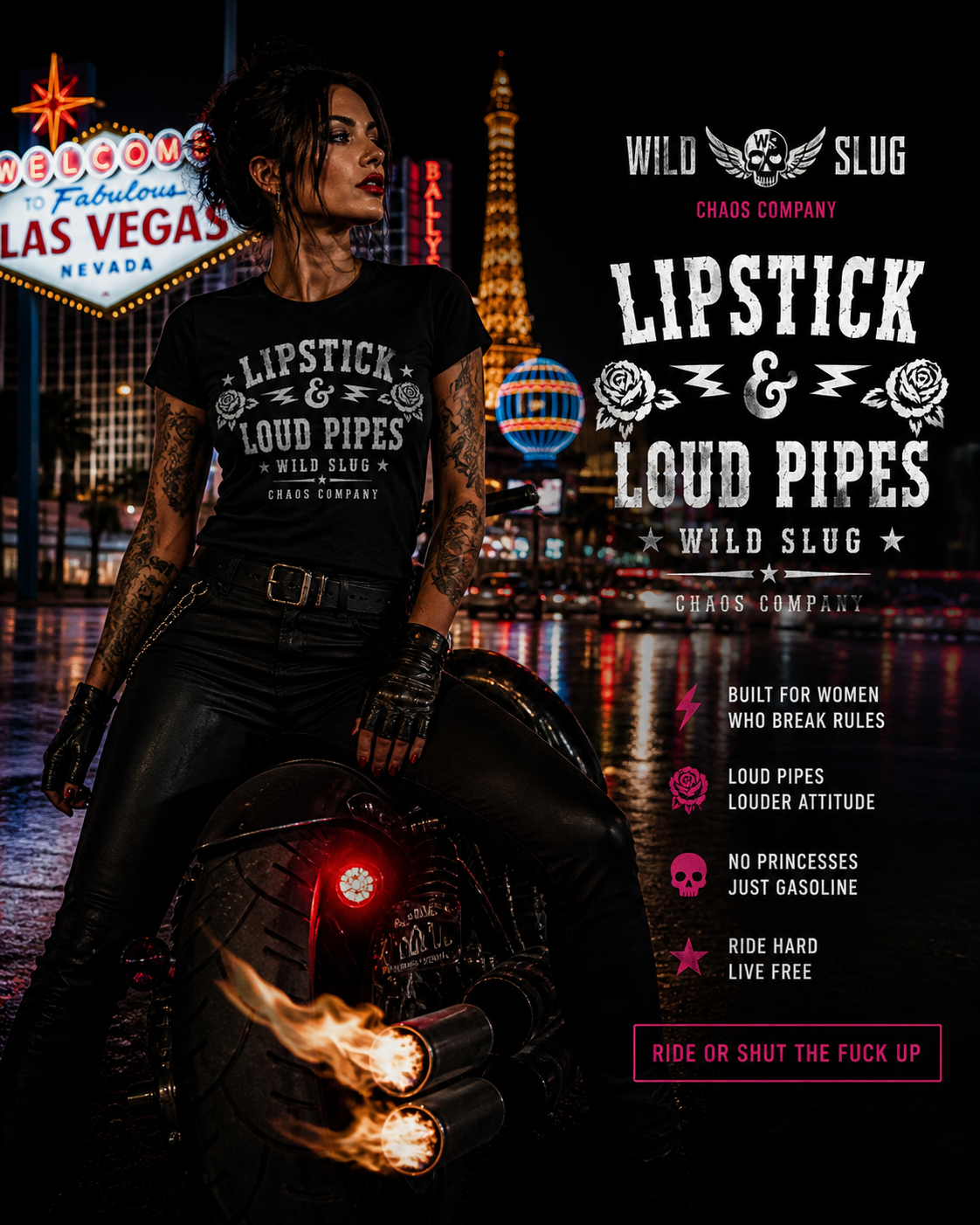 T Shirt Lipstick Black or White - Women Tee