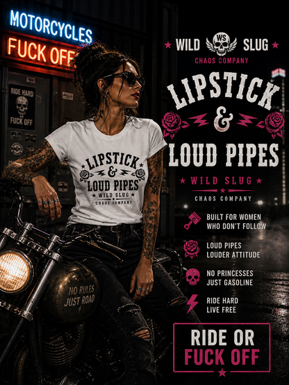 T Shirt Lipstick Black or White - Women Tee